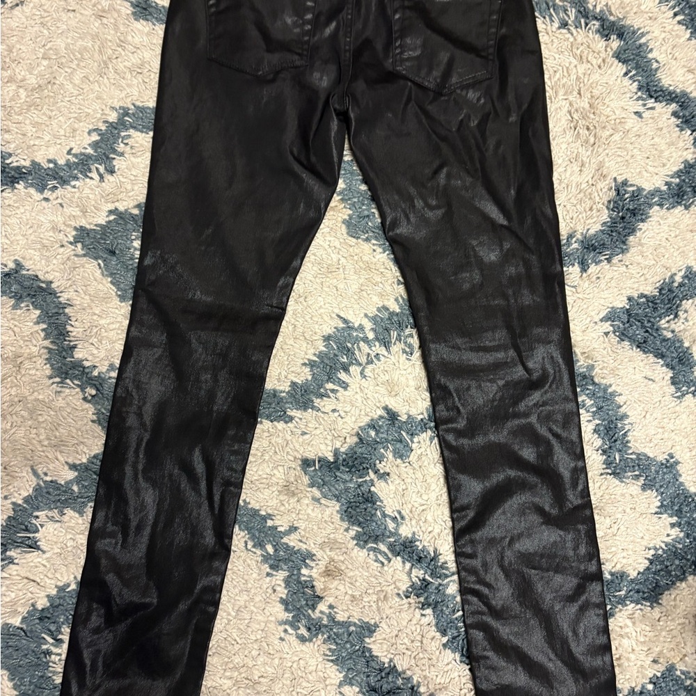 Juniors Black Crush shiny pants